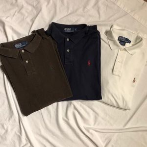 3 Long Sleeve Ralph Lauren Polo shirts (Large)